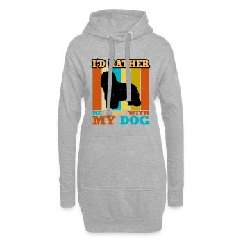 Briard Hundeliebhaber Silhouette Vintage Sonnenuntergang - Hoodie-Kleid - Grau meliert - Vorne