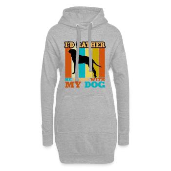 Braque Saint Germain Hund Silhouette Retro Sunset - Hoodie-Kleid - Grau meliert - Vorne