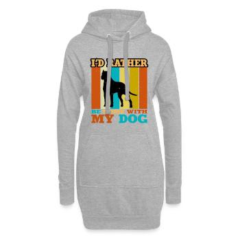 Amoureux des chiens brésiliens Silhouette Vintage Coucher de soleil - Sweat-shirt à capuche long Femme - gris chiné - Devant
