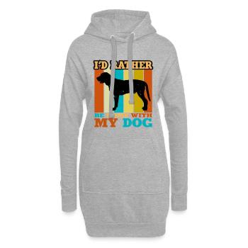 Broholmer Hundeliebhaber Silhouette Vintage Sunset - Hoodie-Kleid - Grau meliert - Vorne