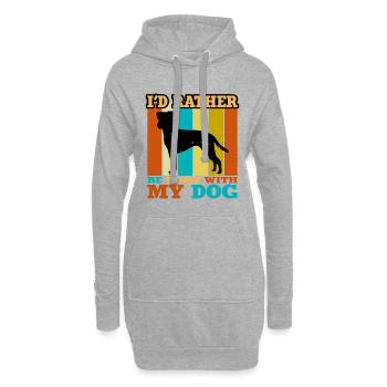 Brazilian Terrier Dog Love Silhouette Retro Sunset - Sweat-shirt à capuche long Femme - gris chiné - Devant