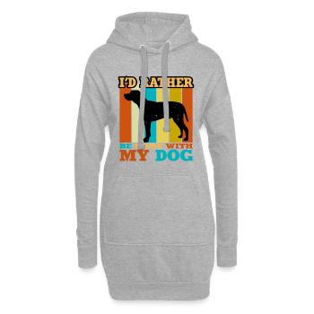 Braque du Bourbonnais Hund Silhouette Retro Sonnenuntergang - Hoodie-Kleid - Grau meliert - Vorne