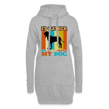 Braco Italiano Dog Lover Silhouette Vintage Sunset - Sweat-shirt à capuche long Femme - gris chiné - Devant