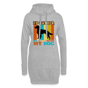 Britanny Dog Lover Silhouette Vintage Sunset - Sweat-shirt à capuche long Femme - gris chiné - Devant