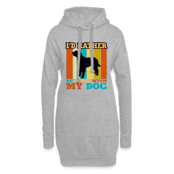 Briquet Griffon Vendeen Dog Silhouette Retro Sun - Sweat-shirt à capuche long Femme - gris chiné - Devant