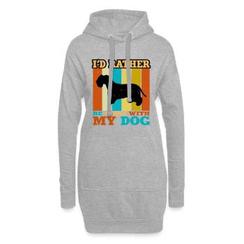 Cesky Terrier Hundeliebhaber Silhouette Vintage Sonnenuntergang - Hoodie-Kleid - Grau meliert - Vorne