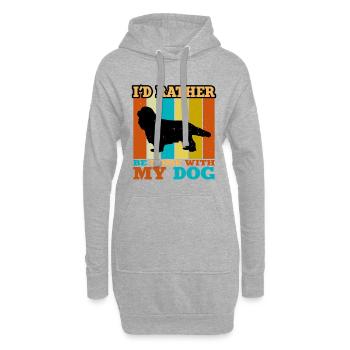 Kavalier Hund Liebhaber Silhouette Vintage Sonnenuntergang - Hoodie-Kleid - Grau meliert - Vorne