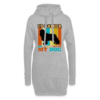 Cavalier King Charles Spaniel Silhouette de chien - Sweat-shirt à capuche long Femme - gris chiné - Devant