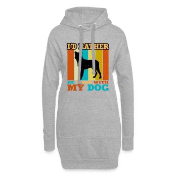 Cao Fila De Seo Miguel Hund Silhouette Retro Sonnenuntergang - Hoodie-Kleid - Grau meliert - Vorne