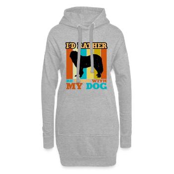 Chien de berger du Caucase Silhouette Rétro Coucher de soleil - Sweat-shirt à capuche long Femme - gris chiné - Devant