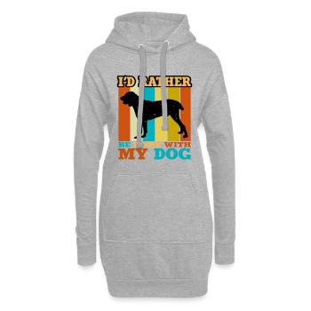 Chien de berger d’Asie centrale Silhouette Rétro Coucher de soleil - Sweat-shirt à capuche long Femme - gris chiné - Devant