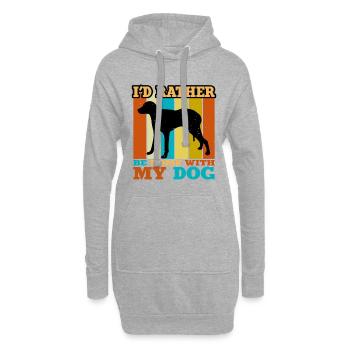 Chien Français Blanc et Orange Dog Silhouette - Sweat-shirt à capuche long Femme - gris chiné - Devant