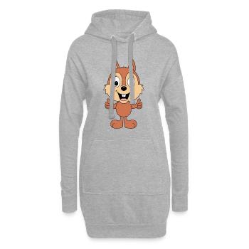 EICHHÖRNCHEN - TIER - TIERISCH - GUT - KIND - BABY - Hoodie-Kleid - Grau meliert - Vorne