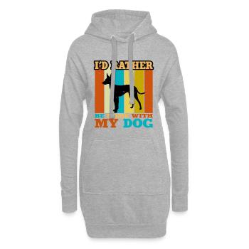 Cirneco Dell Ätna Hundeliebe Silhouette Retro Sonnenuntergang - Hoodie-Kleid - Grau meliert - Vorne