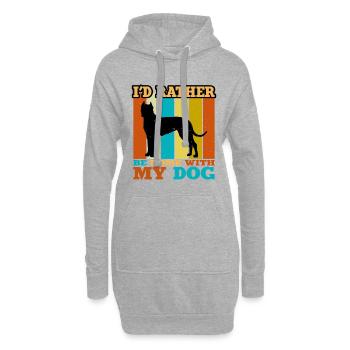 Cordoba Fighting Dog Lover Silhouette Retro Sunset - Sweat-shirt à capuche long Femme - gris chiné - Devant