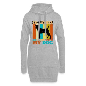 Chilien Fox Terrier Dog Silhouette Rétro Coucher de soleil - Sweat-shirt à capuche long Femme - gris chiné - Devant