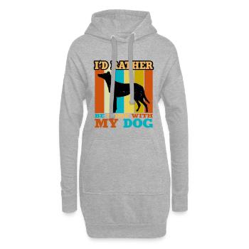 Collie Smooth Dog Lover Silhouette Vintage Sunset - Hoodie-Kleid - Grau meliert - Vorne