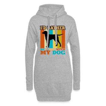 Curly Coated Retriever Hund Silhouette Retro Sunset - Hoodie-Kleid - Grau meliert - Vorne