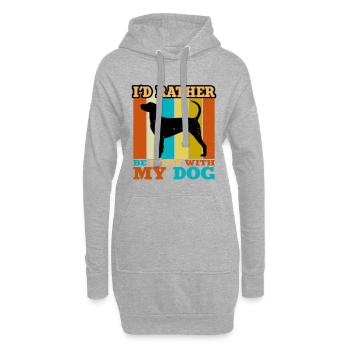 Dunker Hundeliebhaber Silhouette Vintage Sonnenuntergang - Hoodie-Kleid - Grau meliert - Vorne
