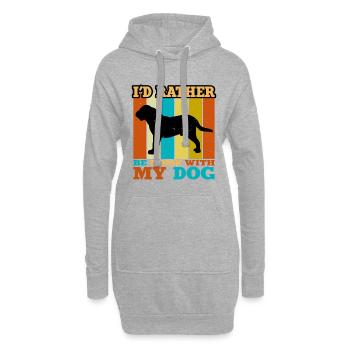 Dogue De Bordeaux Hundeliebe Silhouette Retro Sonnenuntergang - Hoodie-Kleid - Grau meliert - Vorne