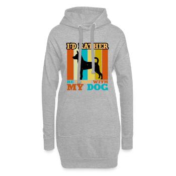 Decker Rat Terrier Dog Silhouette Retro Sunset - Sweat-shirt à capuche long Femme - gris chiné - Devant