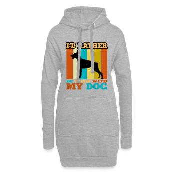 Doberman Dog Lover Silhouette Vintage Sunset - Sweat-shirt à capuche long Femme - gris chiné - Devant