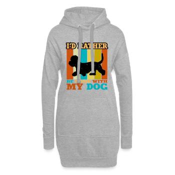 Dandie Dinmont Terrier Dog Silhouette Retro Sunset - Hoodie Dress - heather grey - Front