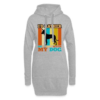Englischer Toy Terrier Black Tan Hund Silhouette - Hoodie-Kleid - Grau meliert - Vorne