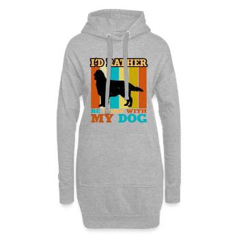 Flat Coated Retriever Dog Silhouette Retro Sunset - Sweat-shirt à capuche long Femme - gris chiné - Devant