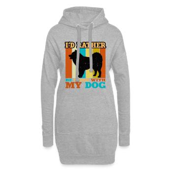 elou Dog Silhouette Vintage Sunset für Hundeliebhaber - Hoodie-Kleid - Grau meliert - Vorne