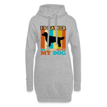 Field Spaniel Hundeliebhaber Silhouette Vintage Sonnenuntergang - Hoodie-Kleid - Grau meliert - Vorne