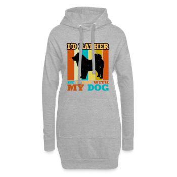 Eurasier Hundeliebhaber Silhouette Vintage Sonnenuntergang - Hoodie-Kleid - Grau meliert - Vorne