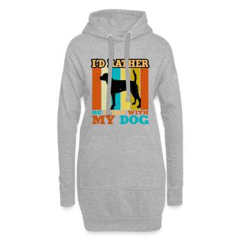 Englischer Foxhound Hundeliebhaber Silhouette Retro Sunset - Hoodie-Kleid - Grau meliert - Vorne