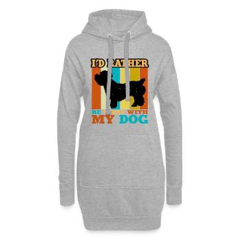 Glen De Imaal Terrier Dog Silhouette Rétro Coucher de Soleil - Sweat-shirt à capuche long Femme - gris chiné - Devant