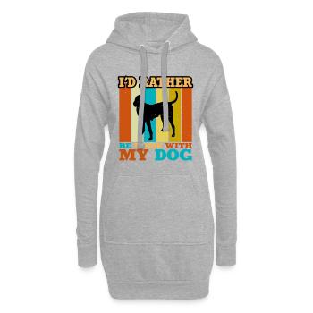 Gascon Saintongeois Dog Silhouette Retro Sunset - Sweat-shirt à capuche long Femme - gris chiné - Devant