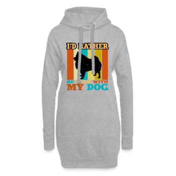 Deutscher Spitz Hund Liebhaber Silhouette Vintage Sonnenuntergang - Hoodie-Kleid - Grau meliert - Vorne