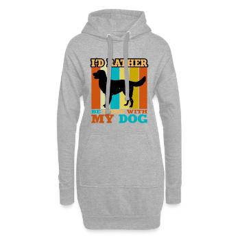 Deutsch Langhaar Vorstehhund Silhouette Retro - Hoodie-Kleid - Grau meliert - Vorne