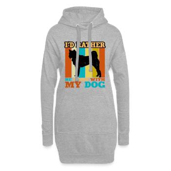 Hokkaido Ken Hundeliebhaber Silhouette Vintage Sonnenuntergang - Hoodie-Kleid - Grau meliert - Vorne