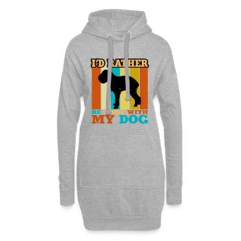 Griffon Bruxellois Hund Silhouette Retro Sunset - Hoodie-Kleid - Grau meliert - Vorne