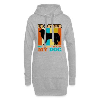 Great Pyrénées Dog Lover Silhouette Vintage Sunset - Sweat-shirt à capuche long Femme - gris chiné - Devant