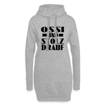 ossi und stolz drauf - Hoodie-Kleid - Grau meliert - Vorne
