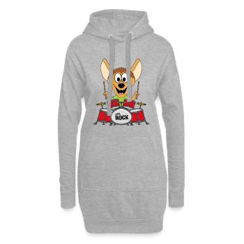 SCHLAGZEUG - MUSIK - BAND - ROCK - HYÄNE - TIER - Hoodie-Kleid - Grau meliert - Vorne