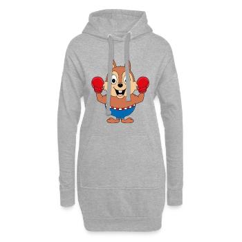 EICHHÖRNCHEN - BOXER - BOXEN - SPORT - TIER - Hoodie-Kleid - Grau meliert - Vorne