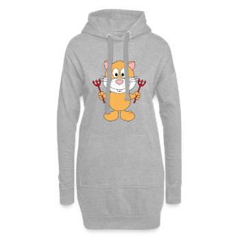 HAMSTER - TEUFEL - TIER - Hoodie-Kleid - Grau meliert - Vorne