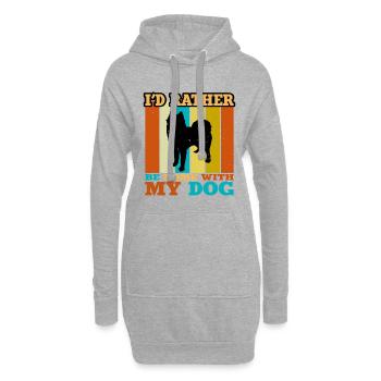 Husky Dog Silhouette Vintage Sunset pour les amoureux des chiens - Sweat-shirt à capuche long Femme - gris chiné - Devant