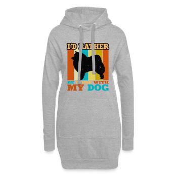 Spitz japonais Dog Lover Silhouette Vintage Sunset - Sweat-shirt à capuche long Femme - gris chiné - Devant