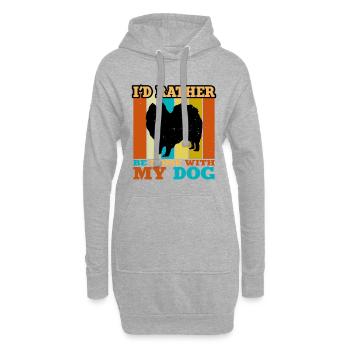 Indischer Spitz Hund Liebhaber Silhouette Vintage Sonnenuntergang - Hoodie-Kleid - Grau meliert - Vorne