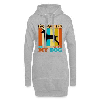 Japanese Terrier Dog Lover Silhouette Retro Sunset - Sweat-shirt à capuche long Femme - gris chiné - Devant