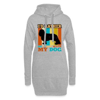 King Charles Hundeliebhaber Silhouette Vintage Sonnenuntergang - Hoodie-Kleid - Grau meliert - Vorne