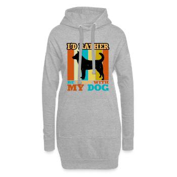 Jindo Dog Silhouette Vintage Sunset for Dog Lovers - Hoodie Dress - heather grey - Front